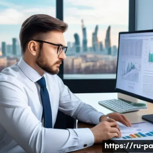 Home 13 변리사 연봉 평균 - A professional patent attorney in a modern office setting in Moscow, dressed in formal business atti...