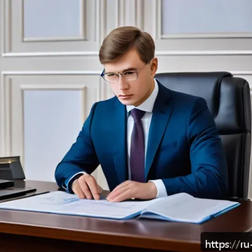 Home 31 변리사 시험의 역사 - A modern patent attorney exam setting in Russia, featuring a professional candidate seated at a slee...